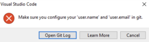 Make sure you configure your 'user.name' and 'user.email' in git