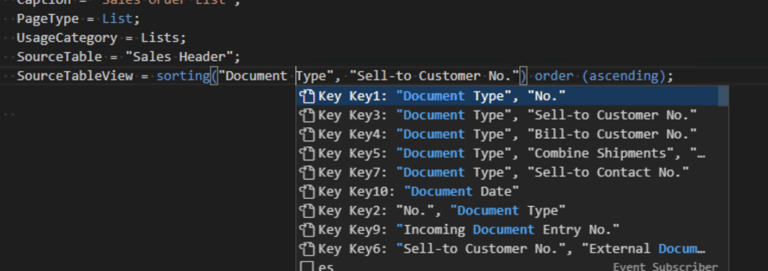 Dynamics 365 Business Central 2022 Wave 2 – IntelliSense for defining ...