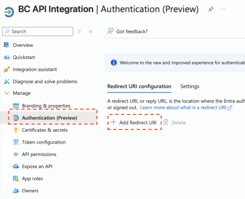 configure authentication