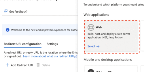 add redirect uri web