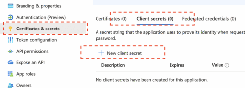 create client secret