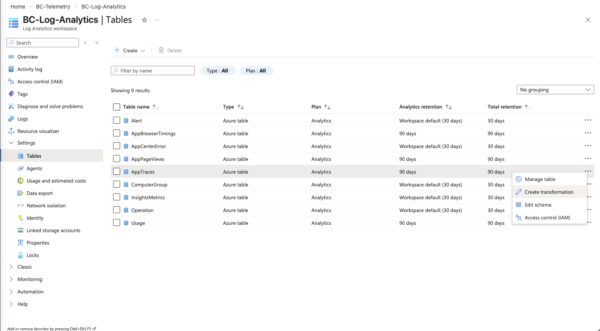 Configure Transformations 1