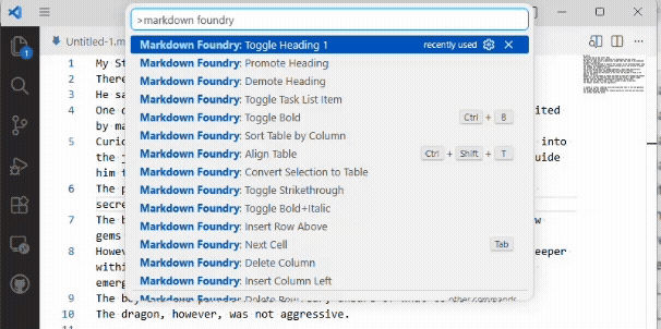 MarkDown Foundry Menu